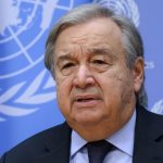 ONU-Mark Garten El Secretario General de la ONU ante los medios de comunicación.