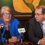 Ministra de Agricultura Cecilia López y Jorge Rojas, embajador de Colombia ante la UE