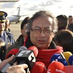 Presidente gustavo Petro a su llegada a Toulouse, Francia,