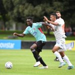 La Selección Colombia Masculina de Mayores realizó una práctica de fútbol ante la categoría Sub-20 de Millonarios en la Sede Deportiva de la Federación Colombiana de Fútbol en Bogotá..Foto FCF