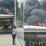 incendio en Transmilenio en Suba, foto de captutra de Pantalla