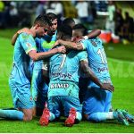 Jaguares de Córdoba dio la sorpresa de la jornada luego de vencer a Atlético Nacional por 2-1 en el estadio Jaraguay de Montería.Foto Dimayor