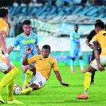 Jaguares y Atlético Bucaramanga empataron 1-1 en el estadio Jaraguay de Montería, en compromiso válido por la cuarta fecha del fútbol colombiano. Foto Dimayor