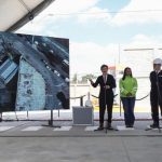 En la foto (izq. a der.): Claudia López, Alcaldesa de Bogotá; Deyanira Ávila, secretaria de Movilidad; Leonidas Narváez, gerente Empresa Metro; y Francesco Bertoli, gerente Enel Colombia, en la entrega de la subestación eléctrica de la Línea 1 del Metro