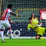 ndependiente Santa Fe vivió un día especial en el partido ante Unión Magdalena por la sexta fecha de la Liga Betplay a raíz de la despedida de Leandro Castellanos. Los cardenales lograron un empate en el Estadio El Campín por 0-0. Foto Dimayor