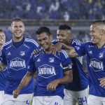 David Mackalister Silva de Millonarios cebra el gol del empate 1-1 con Atlético Mineiro Foto Millonarios
