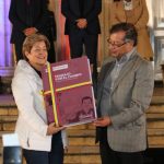 La ministra del Trabajo, Gloria Inés Ramírez Ríos y el Presidente Gustavo Petro presenta el proyecto de Reforma Laboral. Foto Presidencia