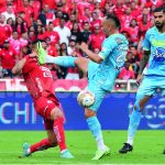 América de Cali tuvo una mala tarde este domingo y empató 0-0 frente a Jaguares, en el estadio Olímpico Pascual Guerrero, en juego correspondiente a la Liga BetPlay DIMAYOR I-2023. Foto Dimayor