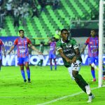Jugadores del Deportivo Cali celebran su primer triunfo en condición de local del torneo / Dimayor