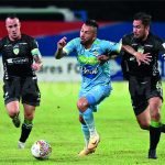 Jaguares y La Equidad igualaron a un gol  con dos golazos de Pablo Rojas para el local y Ederson Moreno para el conjunto asegurador, anotaciones que se reservaron para los últimos cinco minutos del encuentro. Foto Dimayor