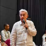 Expresidente Álvaro Uribe en el foro desde Valledupar