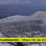 Volcán Nevado del Ruiz del 02 de mayo .Foto sericio Gelógico Colombiano