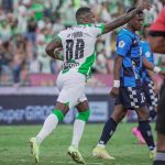 Dorlan Pabón de Atlético Nacional celebra su gol ante Boyacá Chicó Foto @nacionalOficial