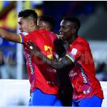 ugadores del deportivo Pasto celebran el triunfo 4-0 ante Jaguares.Foto Dimayor