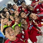Jugadores de Colombia Celebran el triunfo 1-2 ante Israel en el Mundial Sub 20-2023 foto@FCFSeleccionCol
