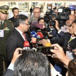 El presidente Gustavo Petro da declaraciones a la Prensa a su llegada a la Cumbre de Presidentes de América del Sur. Foto: Leo Queen- Presidencia, Presidencia de la República