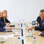 El fiscal de la CPI, Karim Khan y el presidente de la JEP, Roberto Vidal Foto Jurisdicción Especial para la Paz