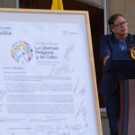 Ante medio millar de representantes religiosos que se congregaron en la sede presidencial, el Presidente Petro destacó la importancia de la tolerancia, la fraternidad y la solidaridad entre los colombianos”. Foto Presidencia
