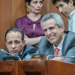 Alexander López, presidente del Congreso en compañía del Ministro del Interior Luis Fernando Velasco