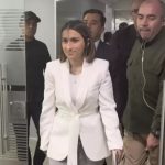 Laura Sarabia, la exjefa de gabinete de Gustavo Petro, llega a la sede del Consejo Nacional Electoral. Foto RCN Radio