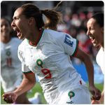 Ibtissam Jraïdi celebra gol,con que  Marruecos venció 1-0 a Corea del Sur,Foto FIFA