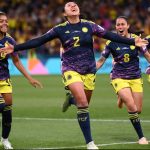Cabezazo de Manuela Vanegas en el último minuto, para darle el triunfo a Colombia ante el campeón Alemania.Foto FIFA