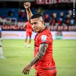 Jugador de América de Cali celebra triunfo 5-0 sobre Boyacá Chico.Foto América de Cali