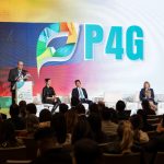 En el cierre de la Cumbre de Alianzas para el Crecimiento Verde y los Objetivos Globales 2030 (P4G), el ministro de Relaciones Exteriores, Álvaro Leyva Durán, instó a la definición de acciones concretas y la adopción de compromisos tangibles en pro del Desarrollo Sostenible a nivel mundial.. Foto Cancillería