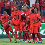 Adrian Ramos del América celebra después de anotar el primer gol de su equipo partido por la fecha 18 como parte de la Liga BetPlay DIMAYOR II 2023 entre América de Cali y Atletico Huila jugado en el estadio Pascual Guerrero de la ciudad de Cali. . Photo: VizzorImage / Nelson Rios / Cont.