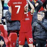 * Diego Jota marcó el primer gol del Liverpool ante Nottingham a los 31’ y lo celebró sacando la camiseta de Luis Díaz que salió de concentración por el secuestro de su padre.