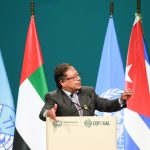 “La transición hacia la economía descarbonizada implica la multilateralidad, es decir, la posibilidad cooperante entre poderes públicos del mundo", dijo el mandatario en la reunión del G77 + China en Dubái..Foto Presidencia