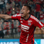 El debutante del DIM Jaime Peralta marcó el único gol de la noche en el Atanasio Girardot. Foto DIMAYOR