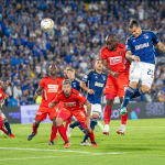 Millonarios derrotó 1-0 al América de Cali en el estadio Nemesio Camacho El Campín, en el clásico de la quinta fecha del fútbol colombiano. Leonardo Castro anotó el único gol del partido. Foto Millonacion FC