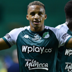 Juan José Córdoba del Deportivo del Deportivo Cali celebra Goleada 4-0  sobre Boyacá Chicó .Foto Deportivo Cali