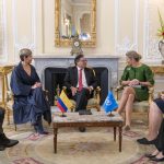 Inclusión social de territorios excluidos y crédito popular, temas de la reunión entre el presidente Gustavo Petro y la reina Máxima de los Países Bajos Foto: Joel González - Presidencia
