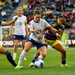 La Selección Colombia se despide de la Copa Oro Femenina 2024. Este domingo 3 de marzo, las dirigidas por Ángelo Marsiglia fueron goleadas 3-0 por Estados Unidos, amplia favorita al título del certamen, en el Banc of California Stadium.Foto FCF