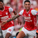 Independiente Santa Fe derrotó 2-0 a Fortaleza en el estadio Nemesio Camacho El Campín, en juego correspondiente a la jornada 11 de la Liga colombiana.Foto Dimayor