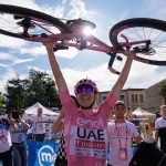 El ciclista esloveno Tadej Pogacar (UAE Emirates) apunta al cetro del Giro de Italia 2024, al ganar hoy la etapa 20 y penúltima, disputada entre las localidades de Alpago y Bassano del Grappa sobre 184 kilómetros.