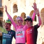 Daniel Felipe Martínez ,Tadej Pogacar y Thomas Geraint