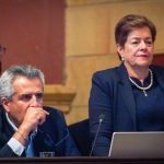 Ministros del Interior Luis Fernando Velasco y del Trabajo  Gloria Inés Ramírez en uno de los debates de la Reforma Pensional