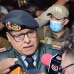 Zúñiga, en el momento de su aprehensión.La detención fue efectuada en puertas del Estado Mayor de La Paz.