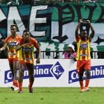Darwin Quintero del Pereira celebra después de anotar el primer gol de su equipo durante partido entre Deportivo Cali y Deportivo Pereira, por la fecha 1 de la Liga BetPlay DIMAYOR II 2024 jugado en el estadio Deportivo Cali de la ciudad de Palmira.Foto VizzorImage / Nelson Rios / Cont.