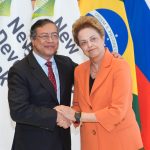 El jefe de Estado divulgó el suceso en Shangai, tras reunirse con Dilma Rousseff, actual presidenta de la mentada entidad financiera creada por Brasil, Rusia, India, China y Sudáfrica en 2015..Foto Presidencia