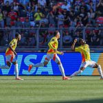 La Selección Colombia venció 3-1 a Sudáfrica y lo eliminó en octavos de final del Mundial Sub-20 con goles de Joel Canchimbo (07’) y Neiser Villarreal (63’y 90+6′). Foto FCF