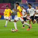 La Selección Colombia Sub-17 empató 1-1 con Alemania en su debut en el Mundial Sub-17. El gol de Colombia fue anotado por Juan José Cataño. Foto FCF