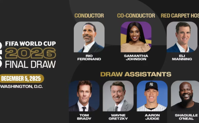 Tom Brady, Shaquille O'Neal, Wayne Gretzky y Aaron Judge estarán presentes en el escenario, y el ex capitán de Inglaterra Rio Ferdinand será el encargado de realizar el sorteo.