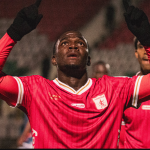 Tilman Palacios festeja el único gol del partido / Twitter: @americadecali.