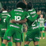 Atlético Nacional derrotó 2-1 a Jaguares de Córdoba el lunes 6 de abril de 2026, en un partido aplazado correspondiente a la fecha 2 de la Liga BetPlay.@nacionaloficial
