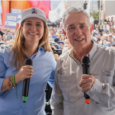 Paloma Valencia y Álvaro Uribe haciendo campaña.
