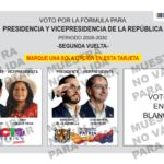 Tarjeta electoral de la segunda vuelta presidencial del próximo 21 de junio